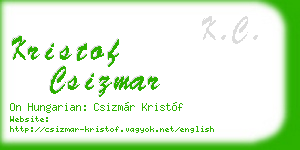 kristof csizmar business card